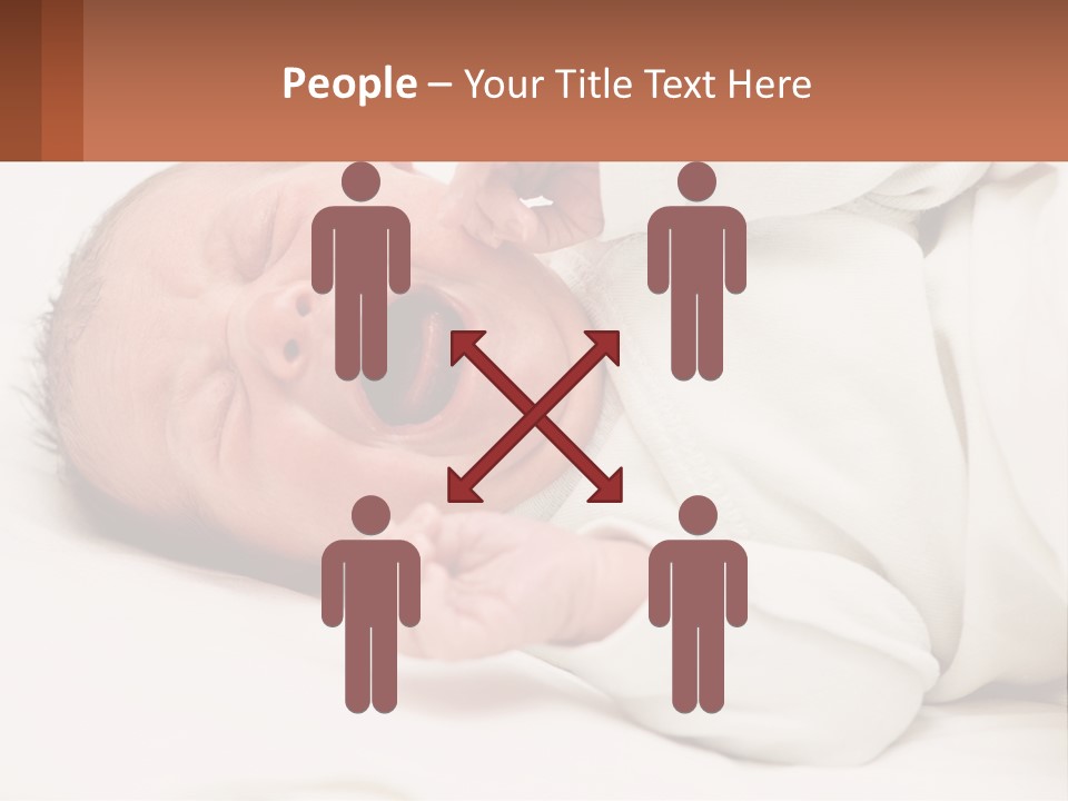 A Baby Yawning While Laying On A Bed PowerPoint Template