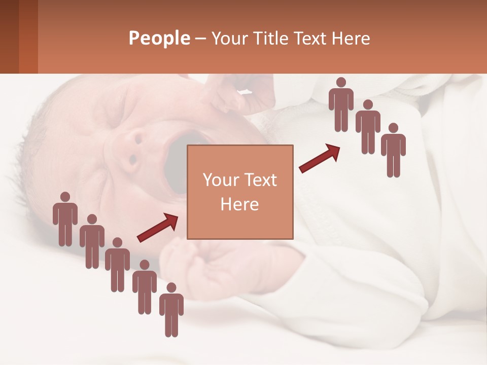 A Baby Yawning While Laying On A Bed PowerPoint Template