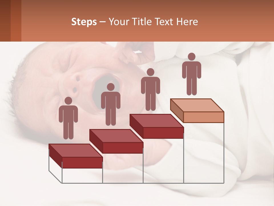 A Baby Yawning While Laying On A Bed PowerPoint Template