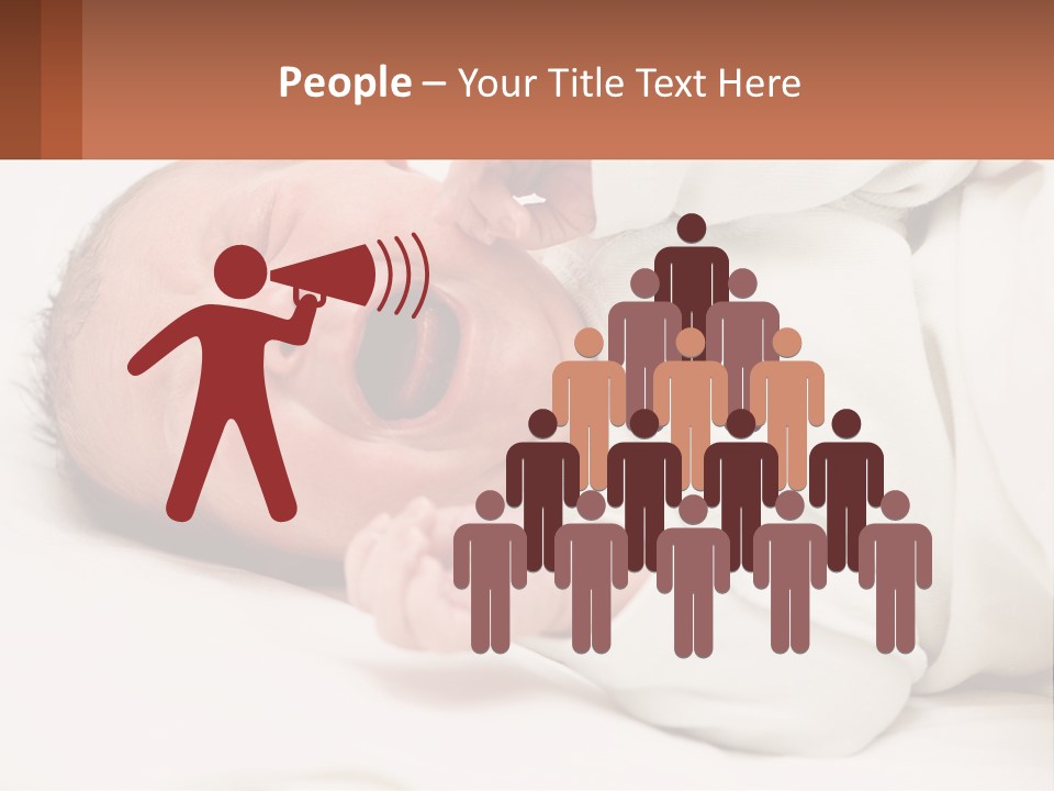 A Baby Yawning While Laying On A Bed PowerPoint Template