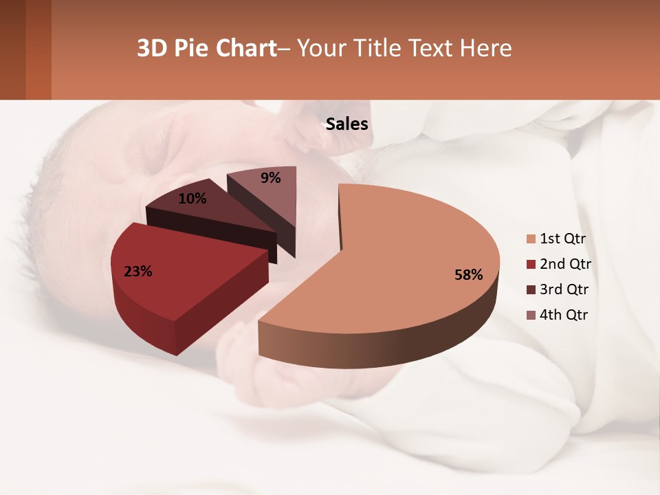 A Baby Yawning While Laying On A Bed PowerPoint Template