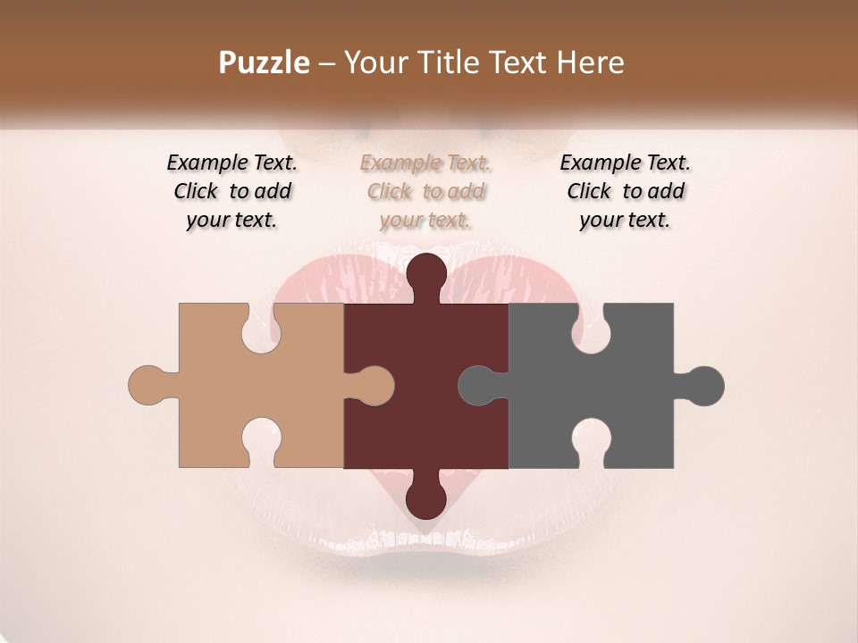 A Woman's Lips With A Heart Shaped Lip PowerPoint Template