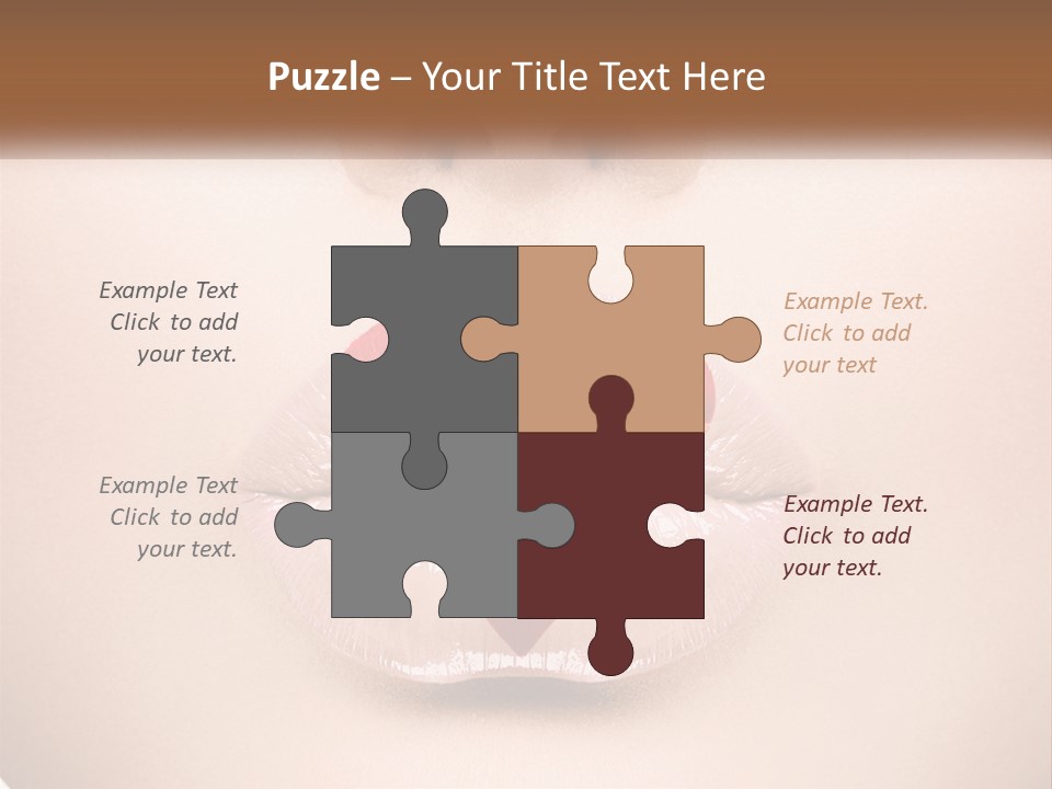 A Woman's Lips With A Heart Shaped Lip PowerPoint Template