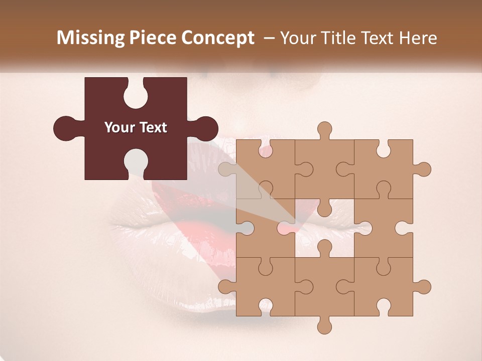 A Woman's Lips With A Heart Shaped Lip PowerPoint Template