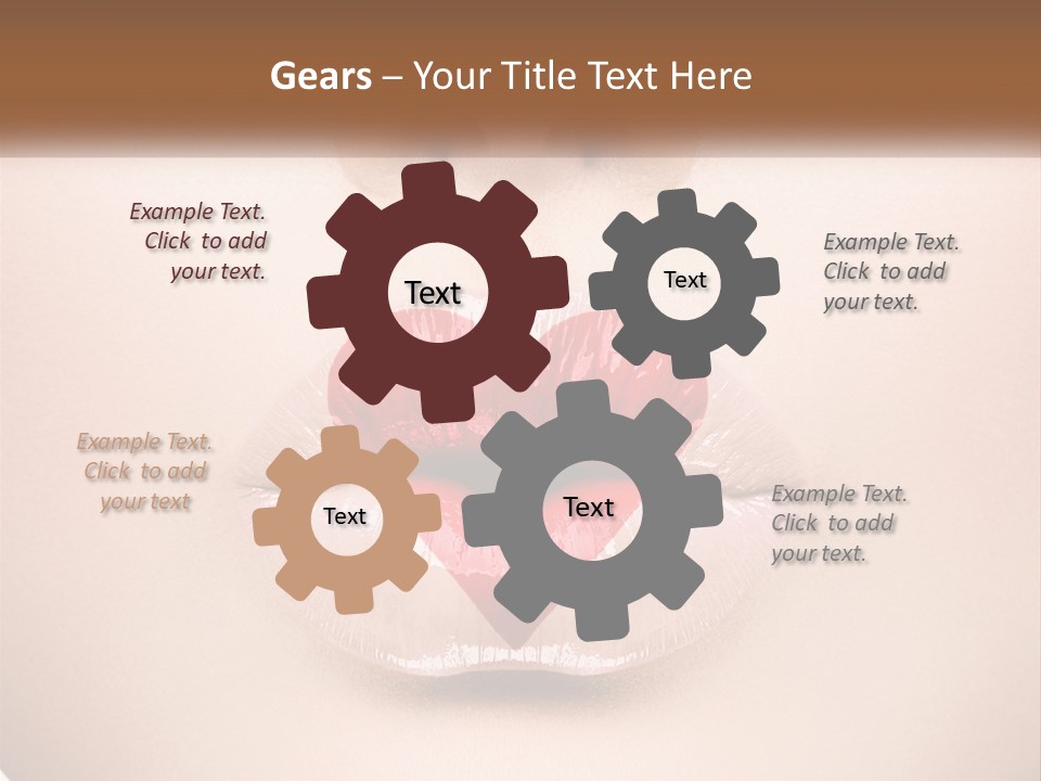 A Woman's Lips With A Heart Shaped Lip PowerPoint Template