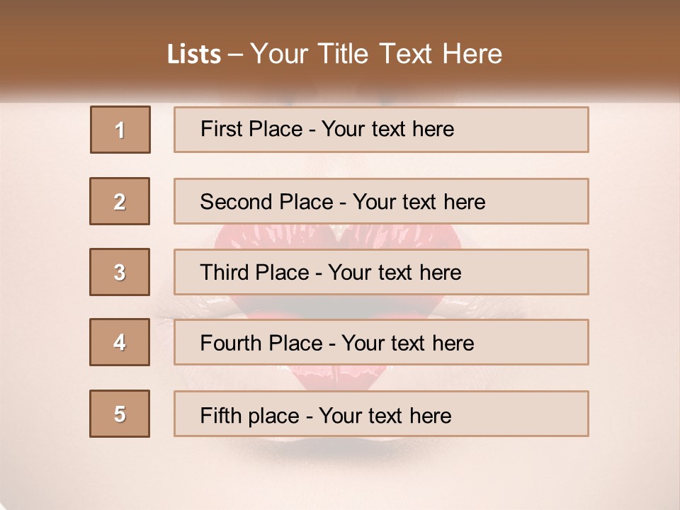 A Woman's Lips With A Heart Shaped Lip PowerPoint Template