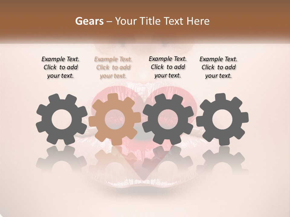 A Woman's Lips With A Heart Shaped Lip PowerPoint Template