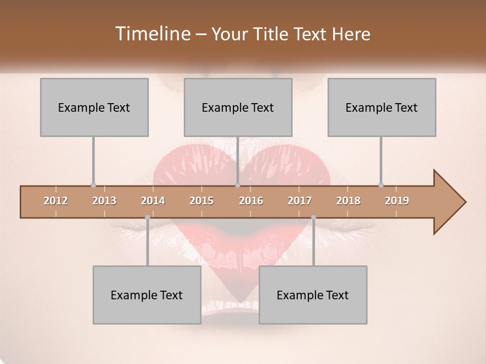 A Woman's Lips With A Heart Shaped Lip PowerPoint Template