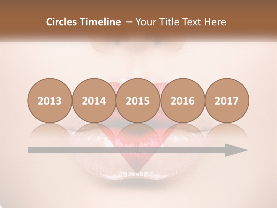 A Woman's Lips With A Heart Shaped Lip PowerPoint Template