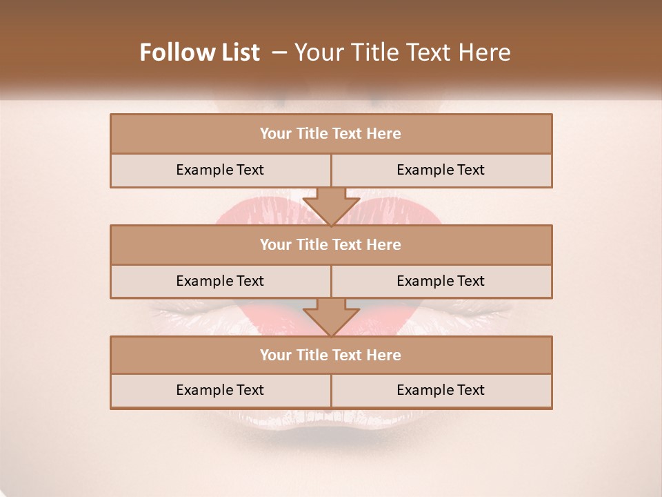 A Woman's Lips With A Heart Shaped Lip PowerPoint Template