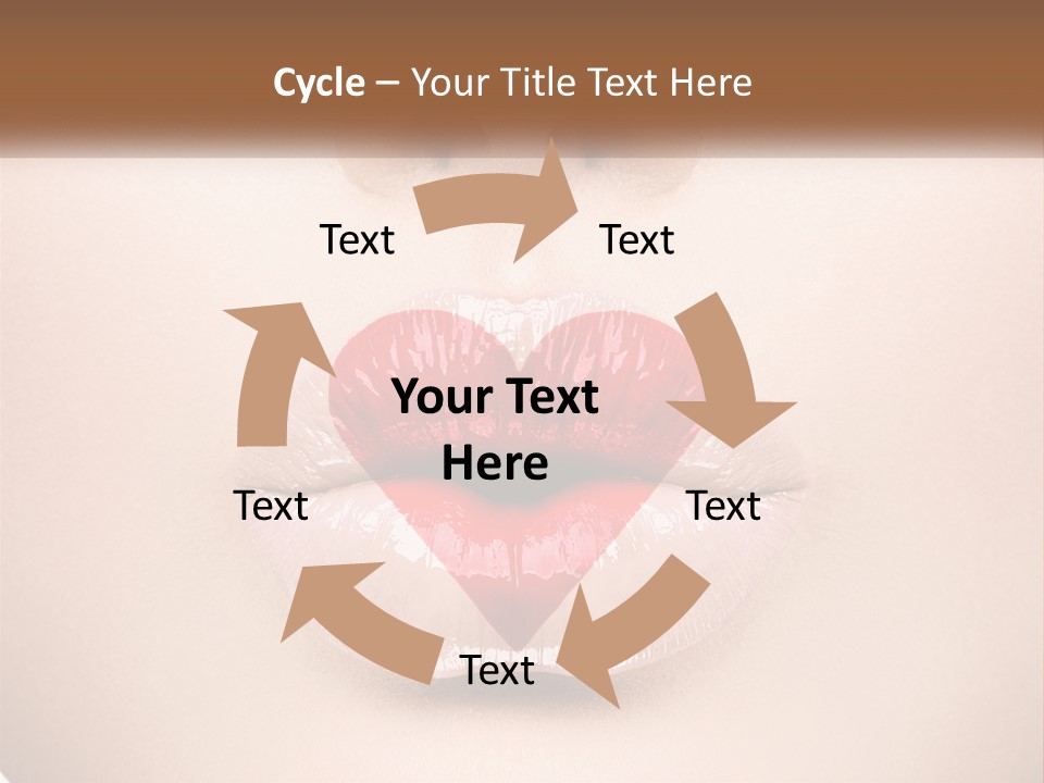 A Woman's Lips With A Heart Shaped Lip PowerPoint Template