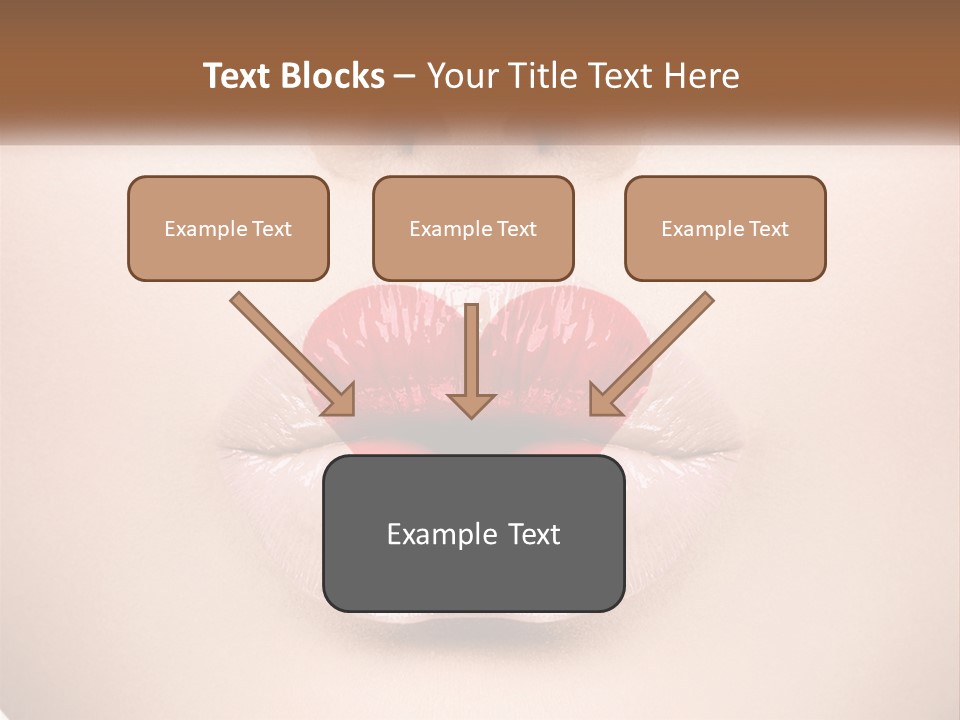 A Woman's Lips With A Heart Shaped Lip PowerPoint Template