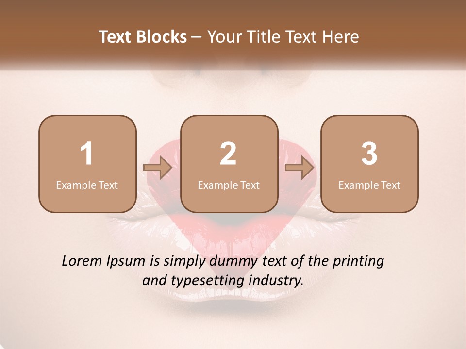 A Woman's Lips With A Heart Shaped Lip PowerPoint Template