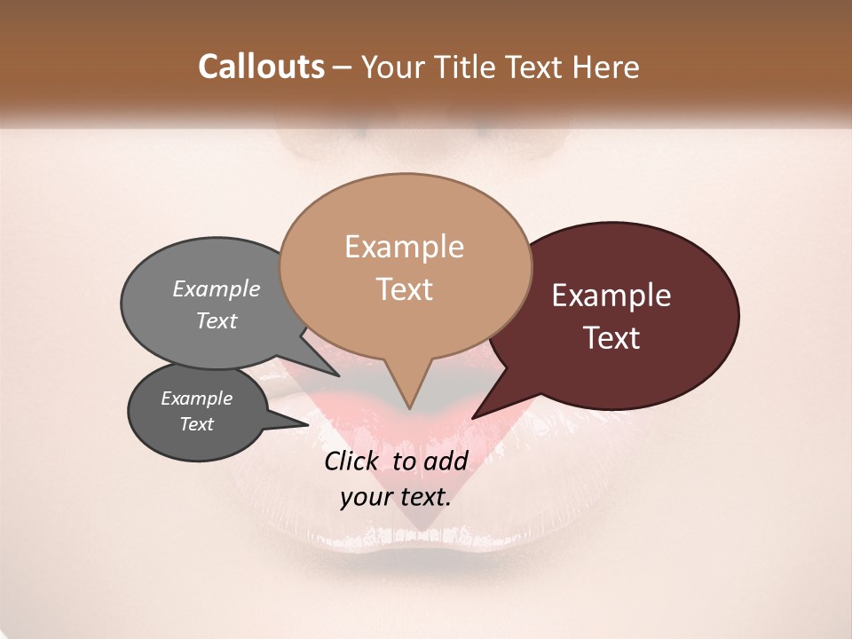 A Woman's Lips With A Heart Shaped Lip PowerPoint Template