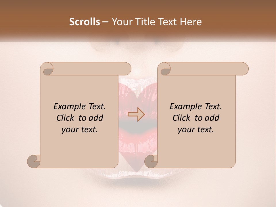 A Woman's Lips With A Heart Shaped Lip PowerPoint Template