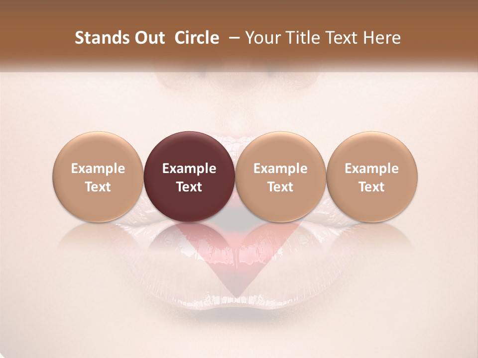 A Woman's Lips With A Heart Shaped Lip PowerPoint Template