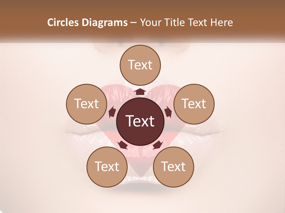 A Woman's Lips With A Heart Shaped Lip PowerPoint Template