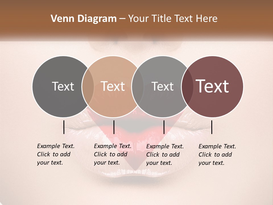 A Woman's Lips With A Heart Shaped Lip PowerPoint Template