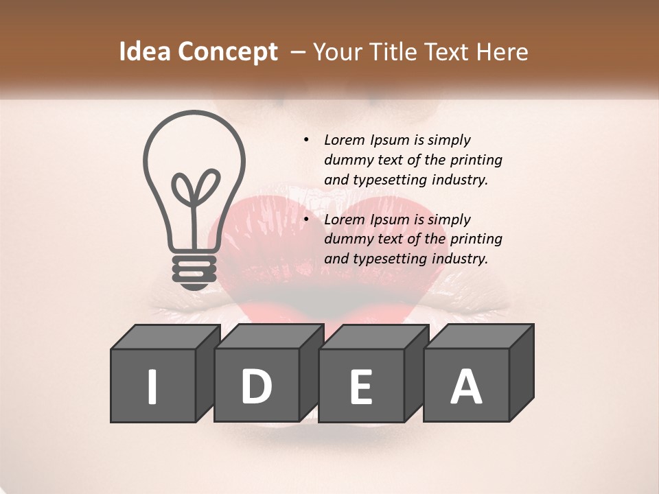 A Woman's Lips With A Heart Shaped Lip PowerPoint Template