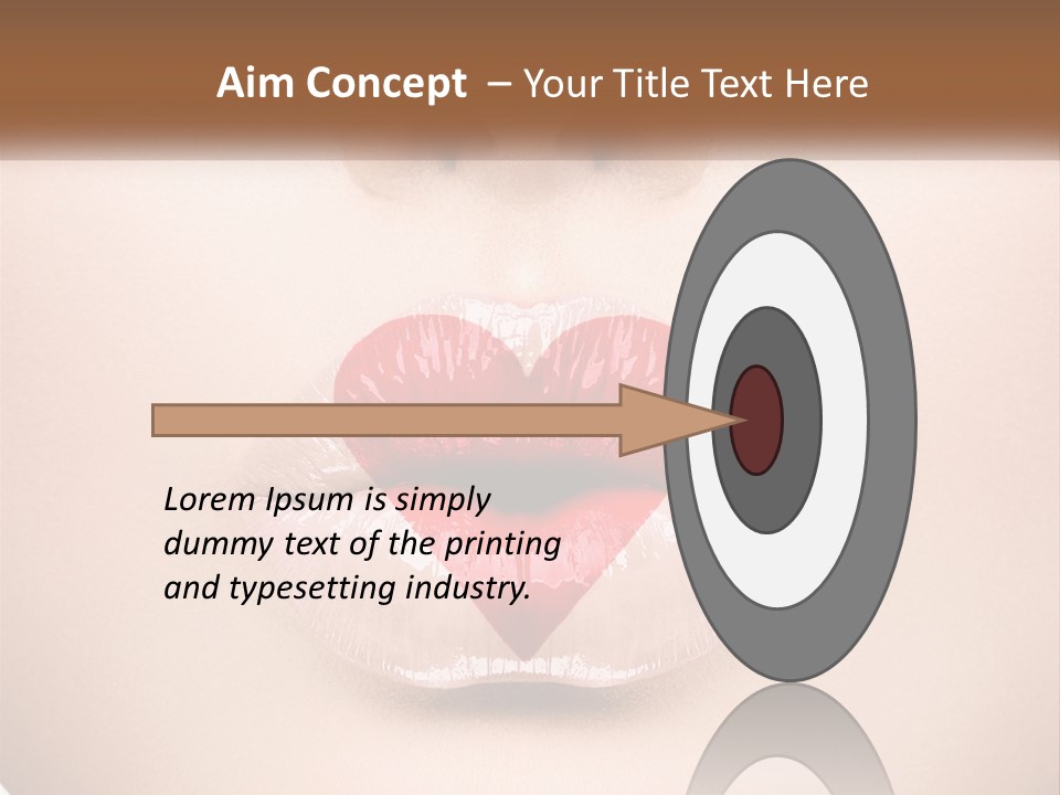 A Woman's Lips With A Heart Shaped Lip PowerPoint Template
