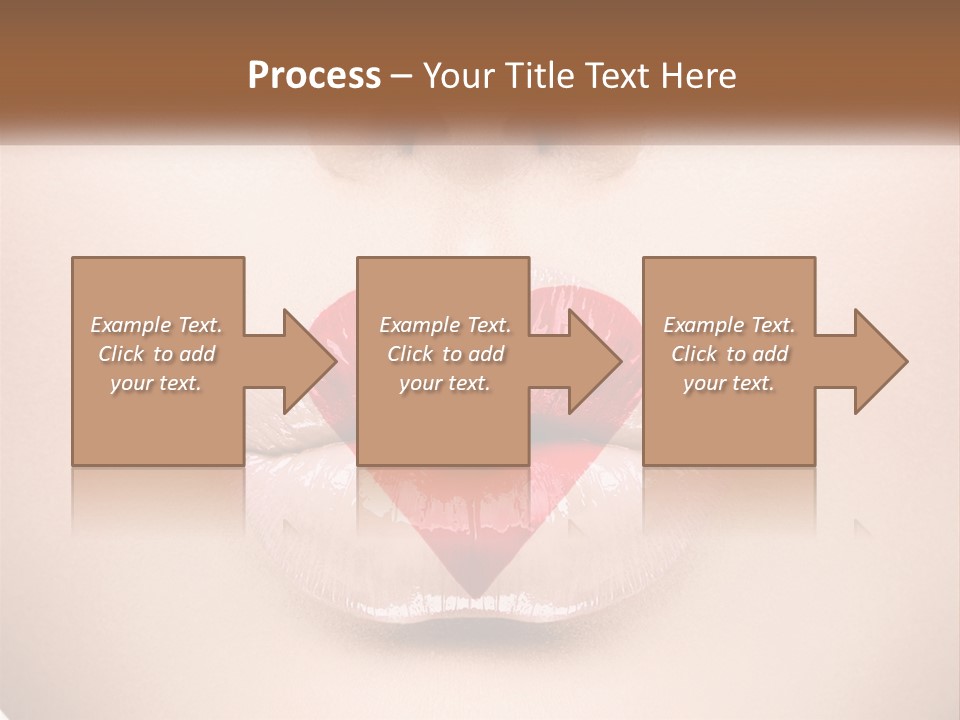 A Woman's Lips With A Heart Shaped Lip PowerPoint Template