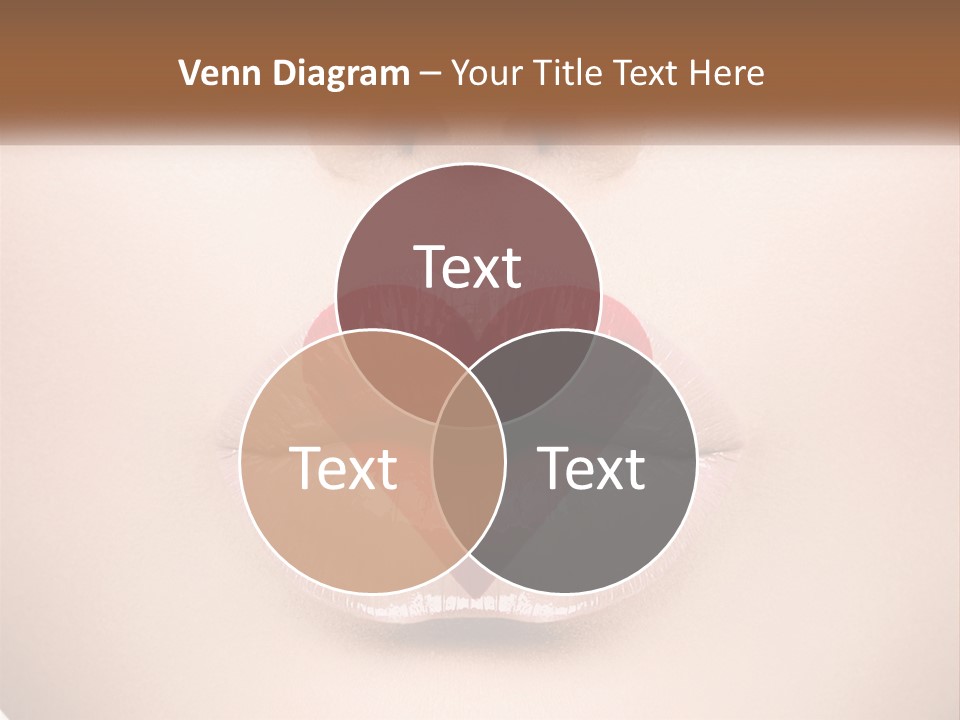 A Woman's Lips With A Heart Shaped Lip PowerPoint Template