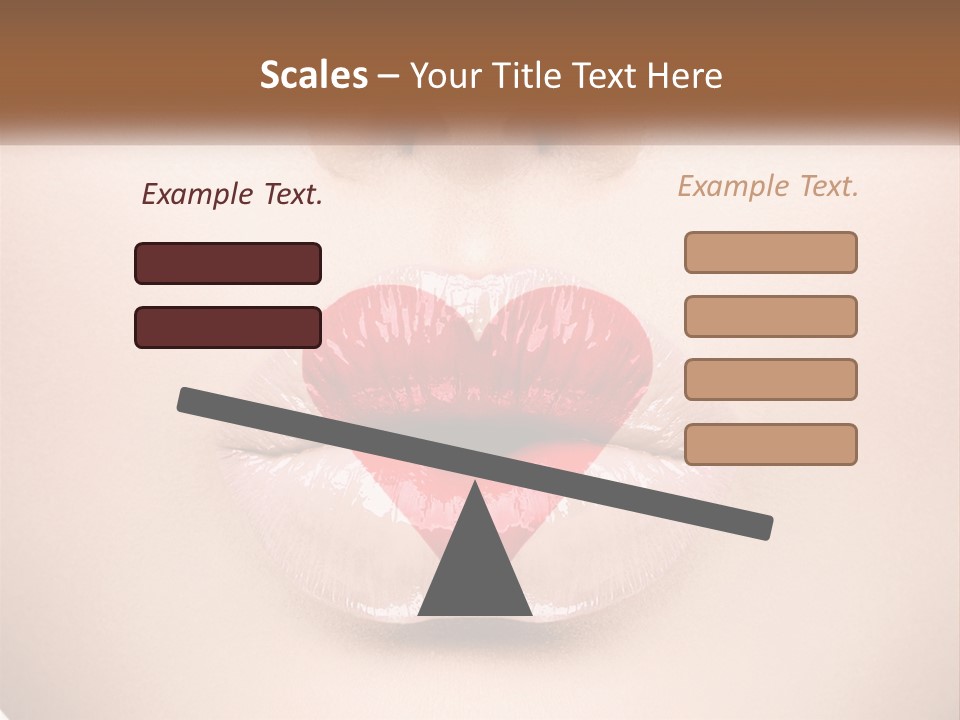 A Woman's Lips With A Heart Shaped Lip PowerPoint Template