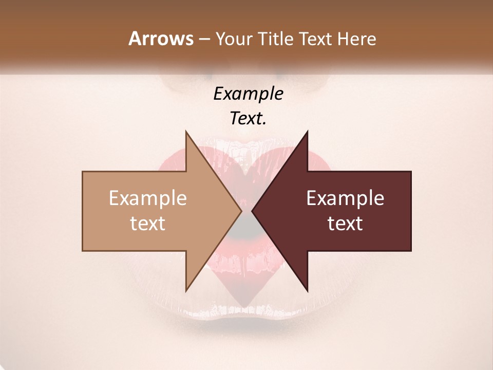 A Woman's Lips With A Heart Shaped Lip PowerPoint Template