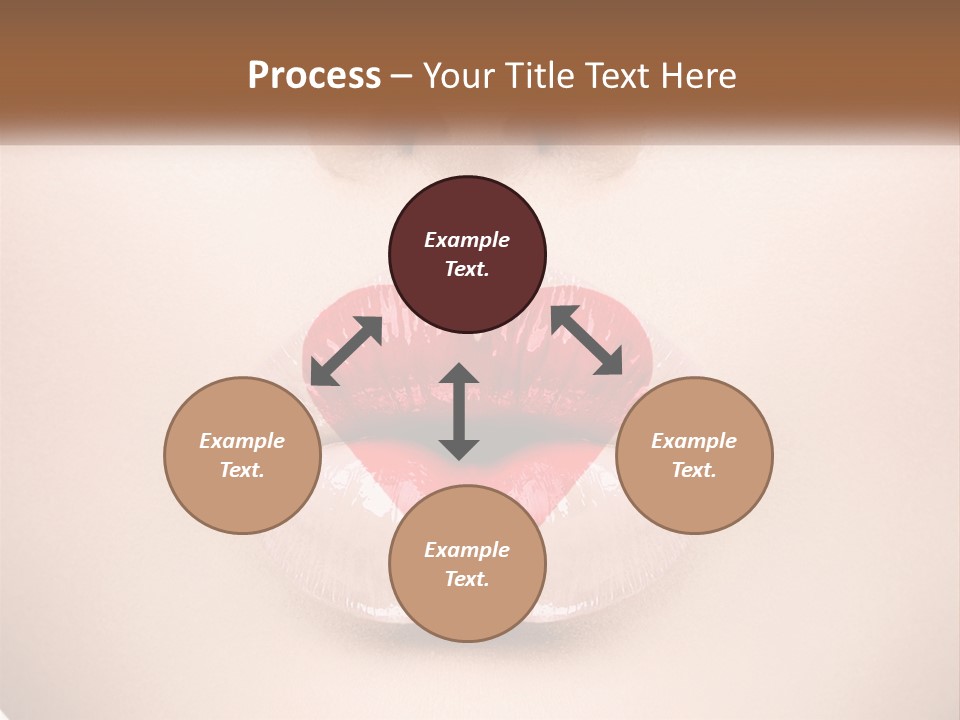 A Woman's Lips With A Heart Shaped Lip PowerPoint Template