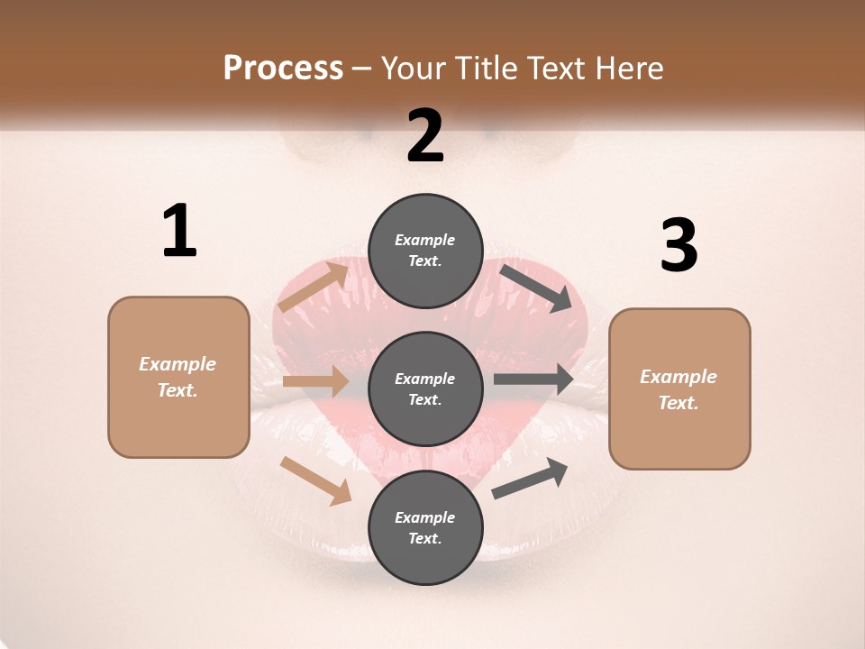 A Woman's Lips With A Heart Shaped Lip PowerPoint Template