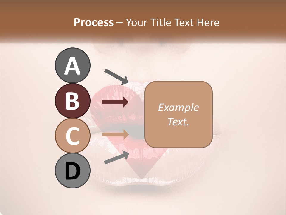 A Woman's Lips With A Heart Shaped Lip PowerPoint Template