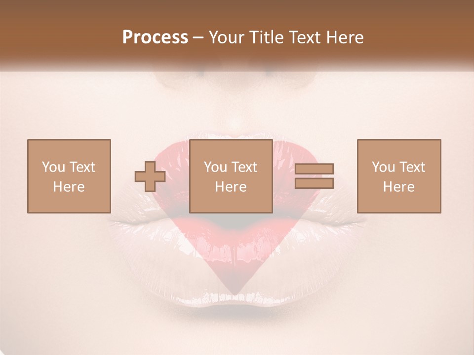A Woman's Lips With A Heart Shaped Lip PowerPoint Template