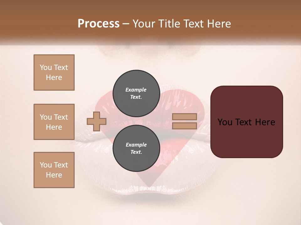A Woman's Lips With A Heart Shaped Lip PowerPoint Template