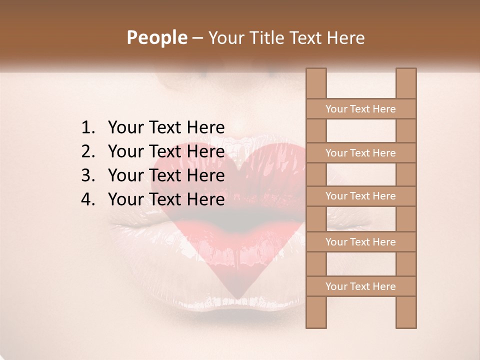 A Woman's Lips With A Heart Shaped Lip PowerPoint Template