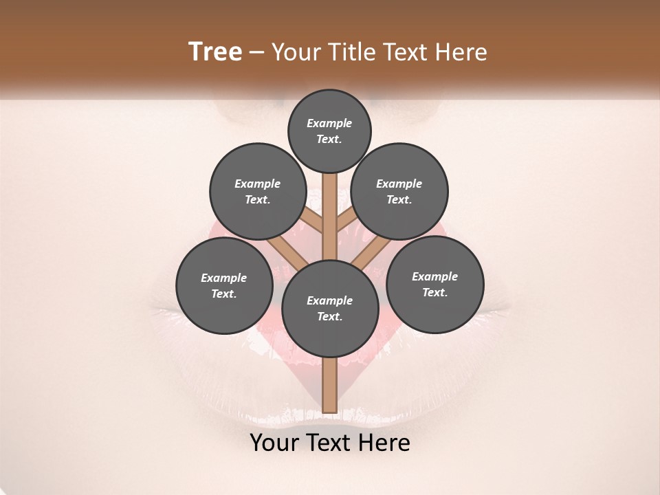 A Woman's Lips With A Heart Shaped Lip PowerPoint Template