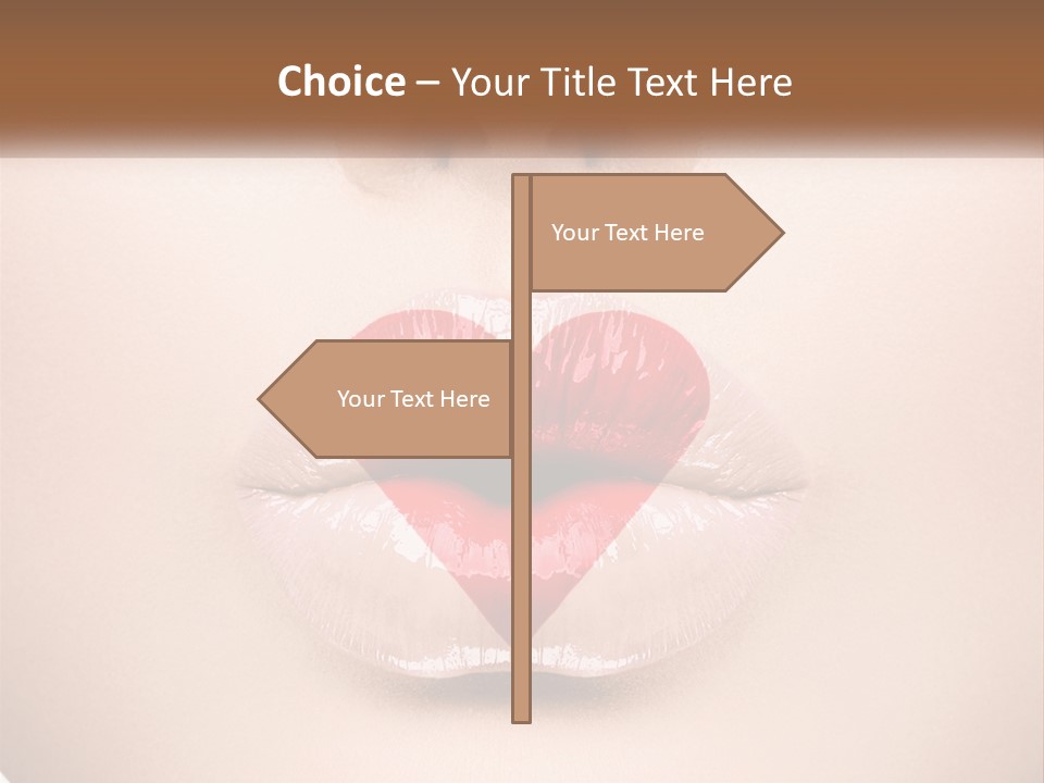 A Woman's Lips With A Heart Shaped Lip PowerPoint Template