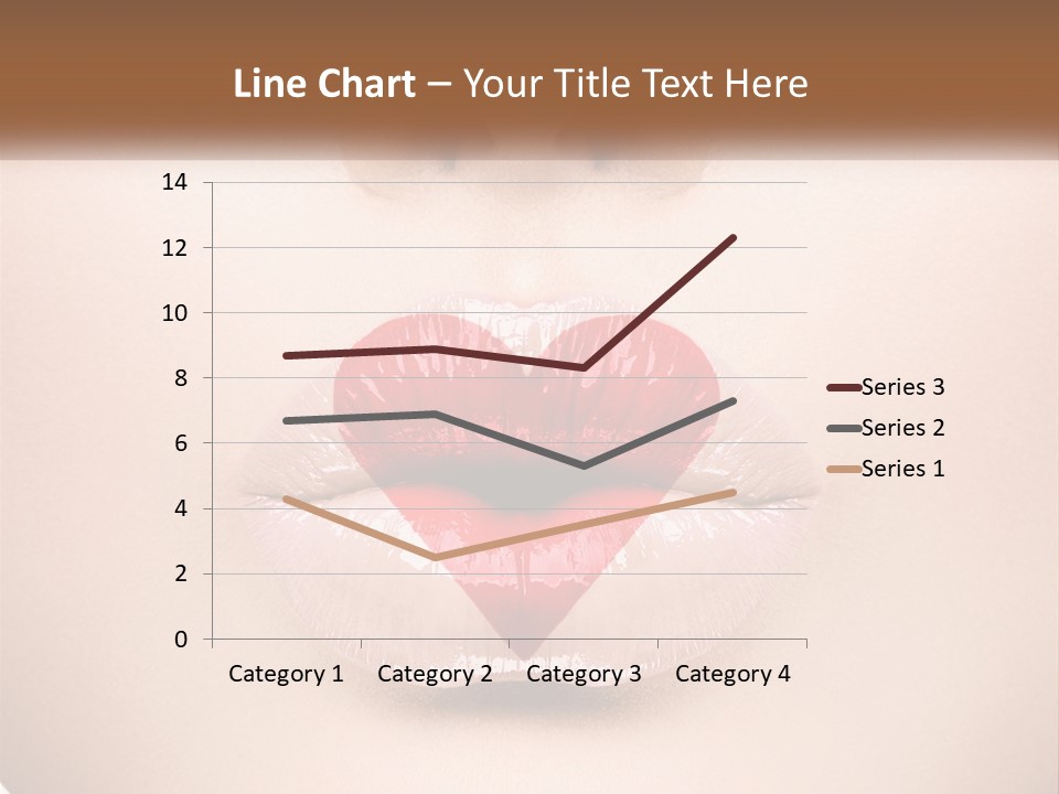 A Woman's Lips With A Heart Shaped Lip PowerPoint Template