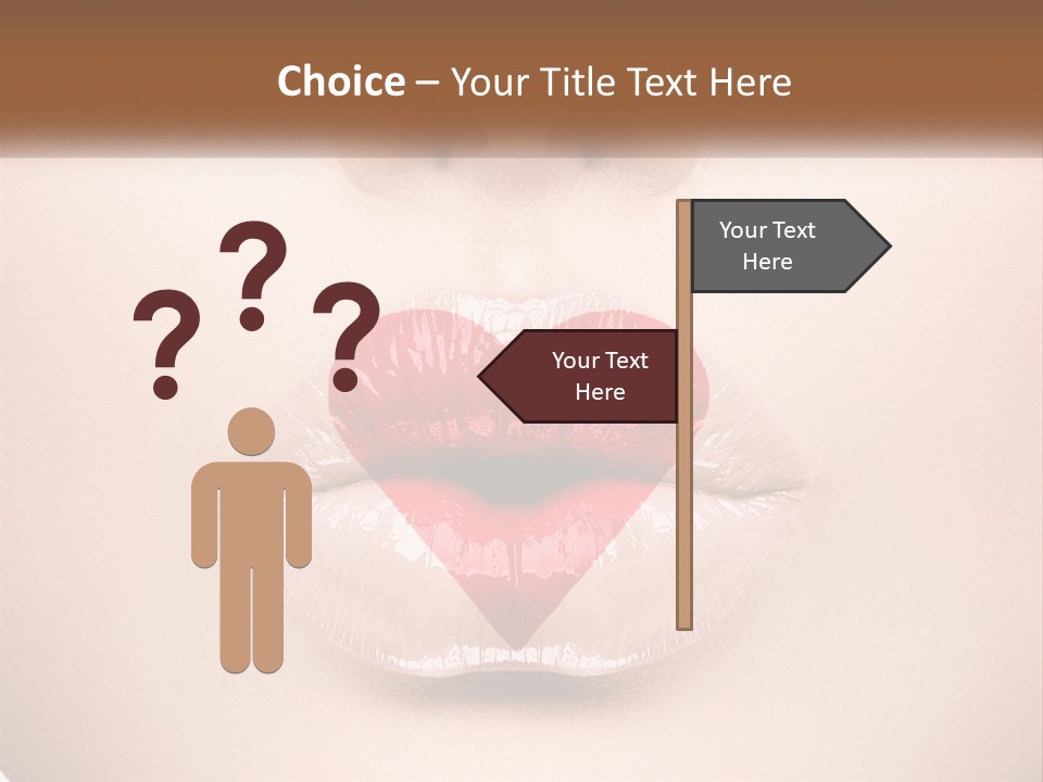A Woman's Lips With A Heart Shaped Lip PowerPoint Template