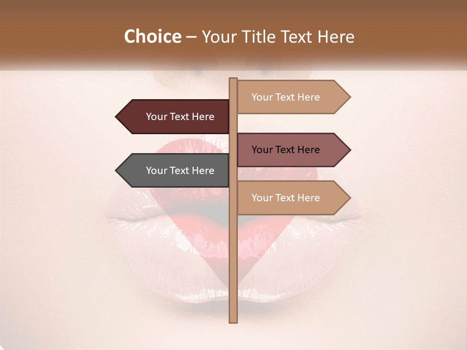 A Woman's Lips With A Heart Shaped Lip PowerPoint Template