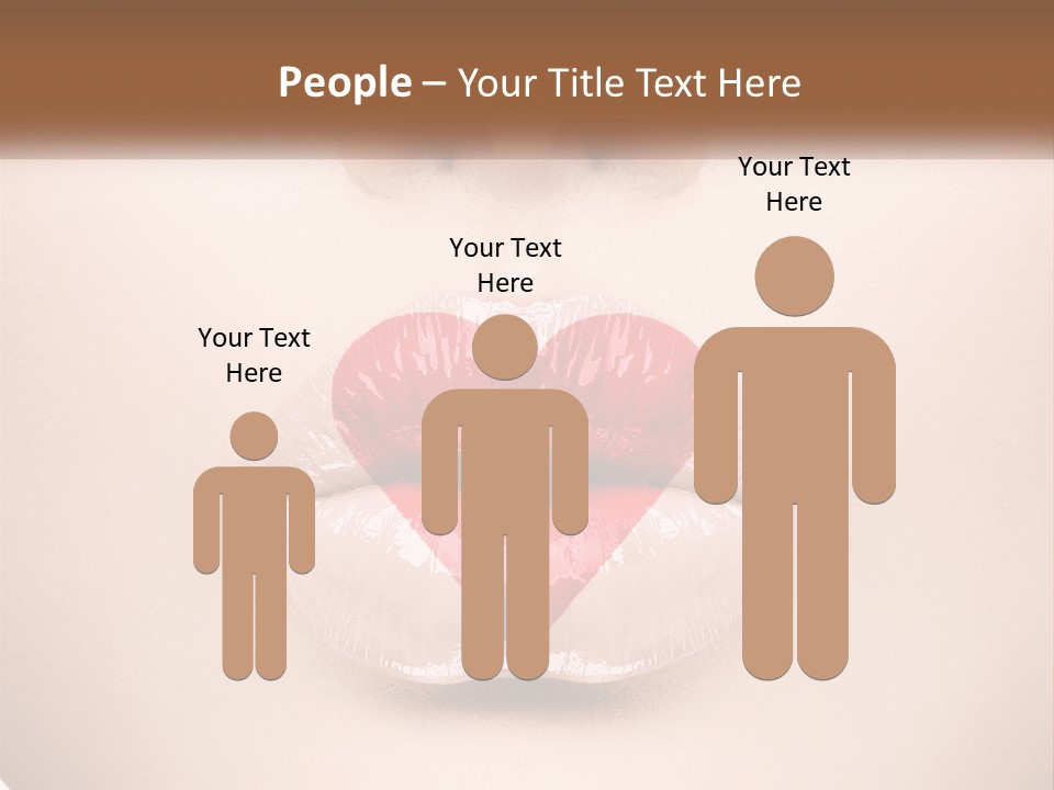 A Woman's Lips With A Heart Shaped Lip PowerPoint Template