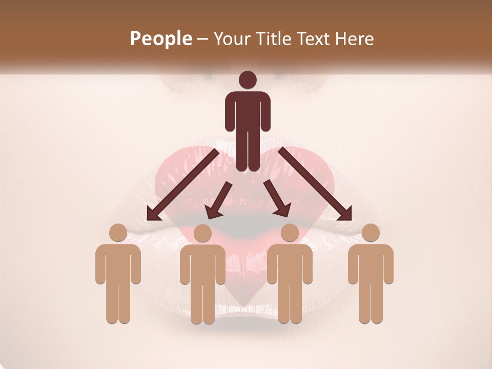 A Woman's Lips With A Heart Shaped Lip PowerPoint Template