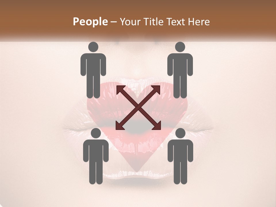 A Woman's Lips With A Heart Shaped Lip PowerPoint Template