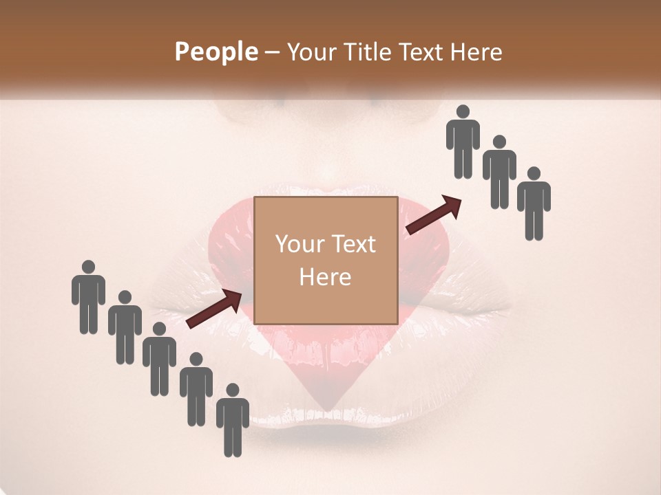 A Woman's Lips With A Heart Shaped Lip PowerPoint Template