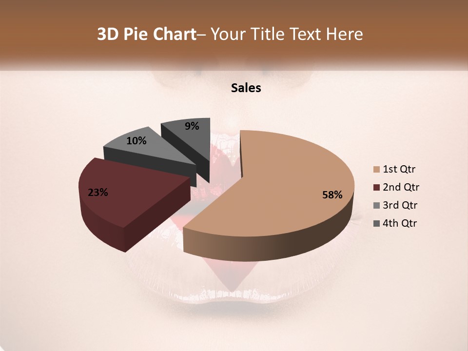 A Woman's Lips With A Heart Shaped Lip PowerPoint Template