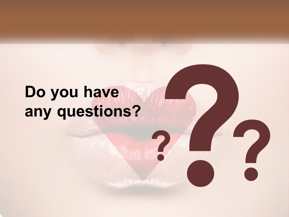 A Woman's Lips With A Heart Shaped Lip PowerPoint Template