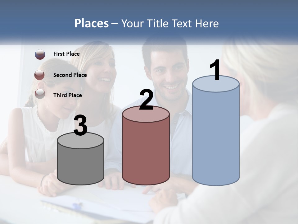 A Family Sitting At A Table Talking To Each Other PowerPoint Template