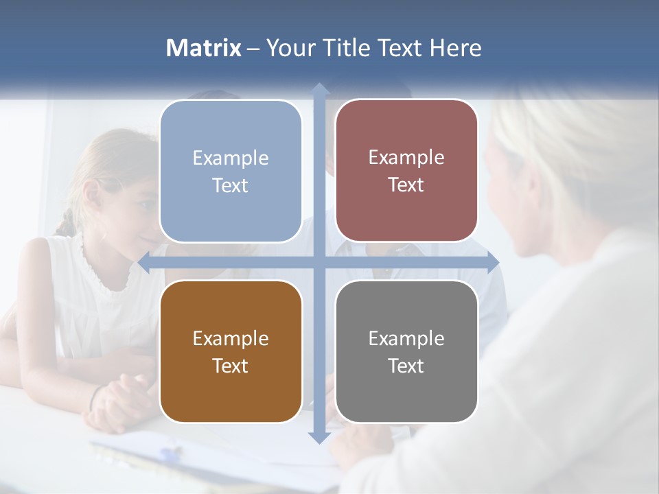 A Family Sitting At A Table Talking To Each Other PowerPoint Template