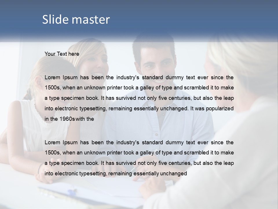 A Family Sitting At A Table Talking To Each Other PowerPoint Template