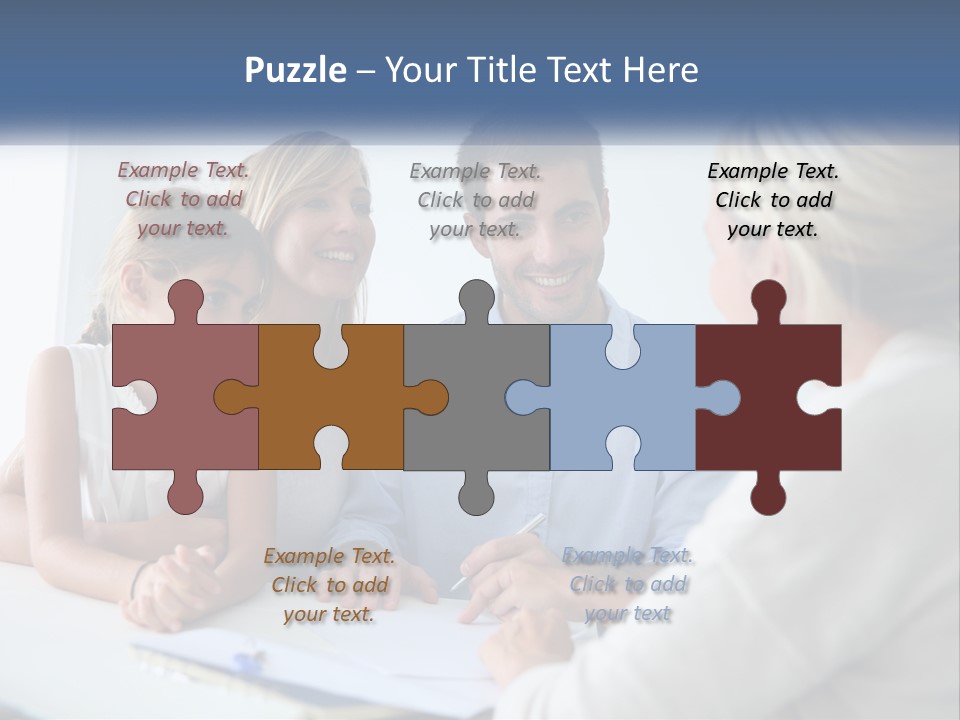 A Family Sitting At A Table Talking To Each Other PowerPoint Template