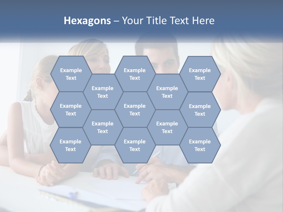 A Family Sitting At A Table Talking To Each Other PowerPoint Template